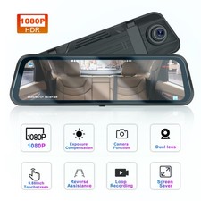 HD Mirror Dash Cam Car DVR Video Recorder with Front and Rear Camera