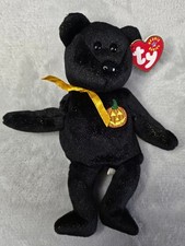 Ty Beanie Babies Haunt Bear 2001 Black Halloween Plush Retired