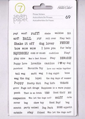 Studio Calico BAXTER DOG PHRASES (69) Stickers scrapbooking JOURNALS CRAFTS