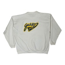 Vintage Guess Jeans USA Crewneck Sweatshirt Women Size Medium 90s USA Made White