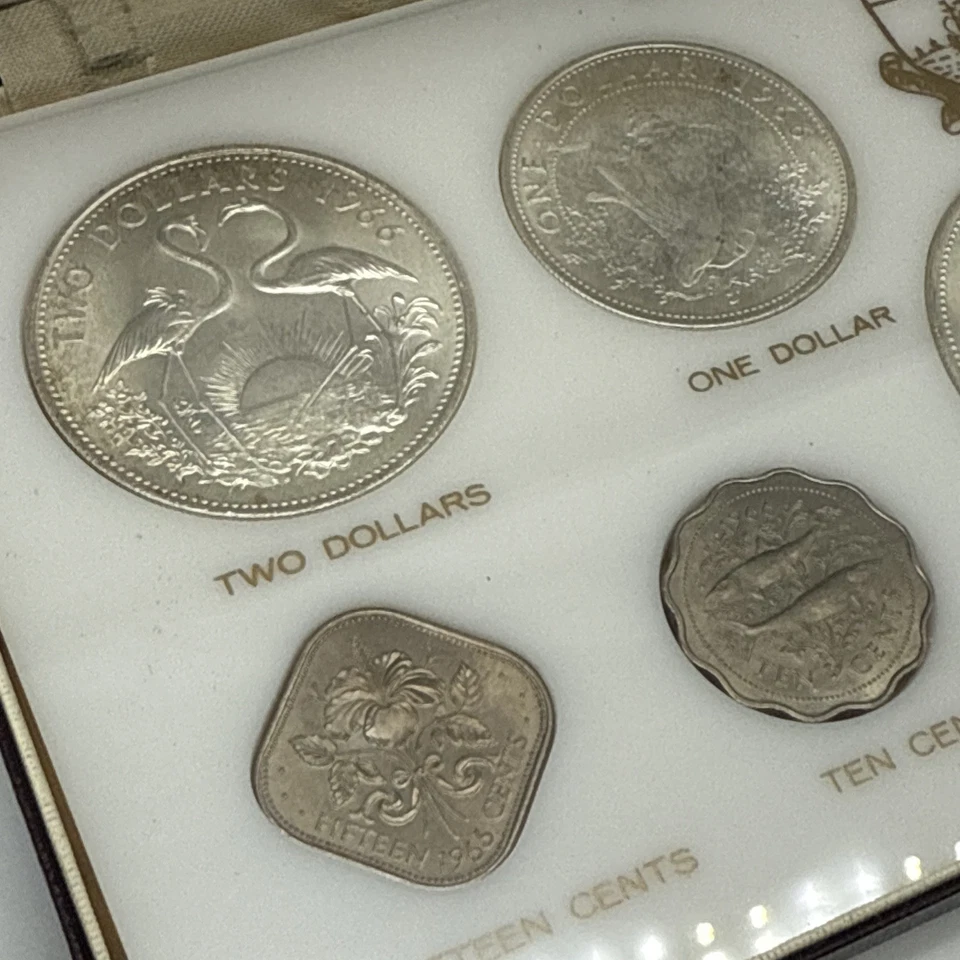 1966 Commonwelth of the Bahama Island Silver Proof Set 9 Coins CAPITAL HOLDER - Image 2 of 4