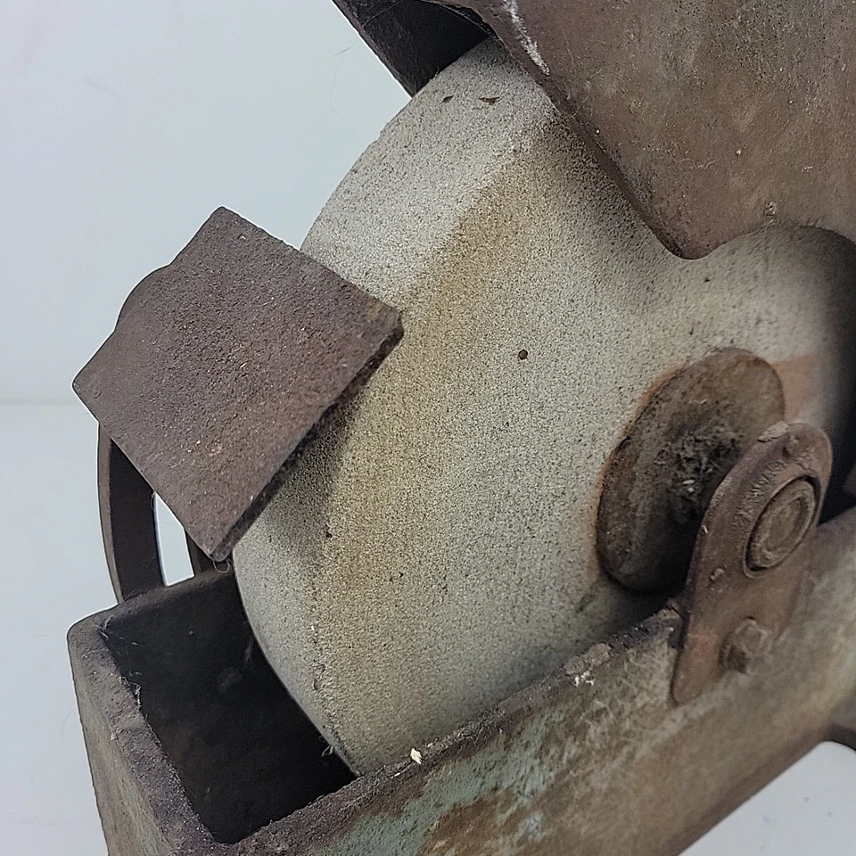 Antique Vintage 9" Stone Grinding Wheel Belt Driven or Needs Handle - Image 3 of 4