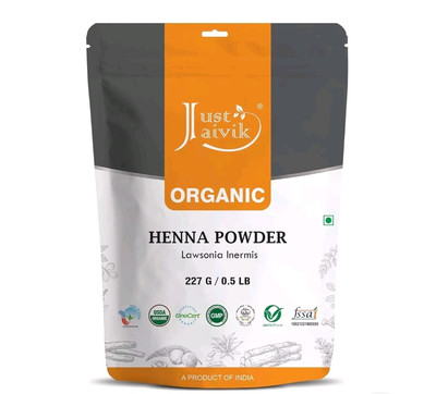 Just Jaivik Henna Powder (Lawsonia Inermis) for Hair - 100% Natural, USDA Certif