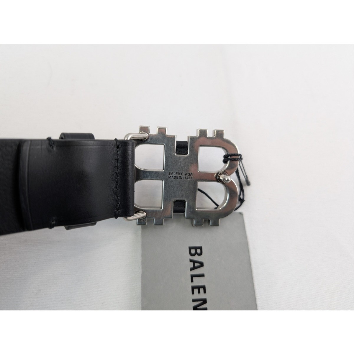Balenciaga Natural Calf Belt Crypto BB 35 in Black Brand new with