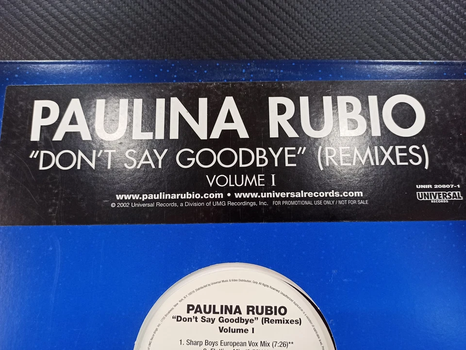 Paulina Rubio Don's Say Goodbye Remixes 12" Vinyl Single (2002) UNIR 20807-1 V1 Foto 3 de 4