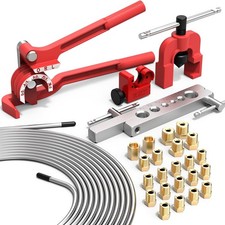 Brake Line Flaring Tool Kit Zinc Plated Lines Fittings Unions Nuts 16 Pcs Brake Line Flaring Tool Kit Zinc Plated Lines Fittings Unions Nuts 16 Pcs