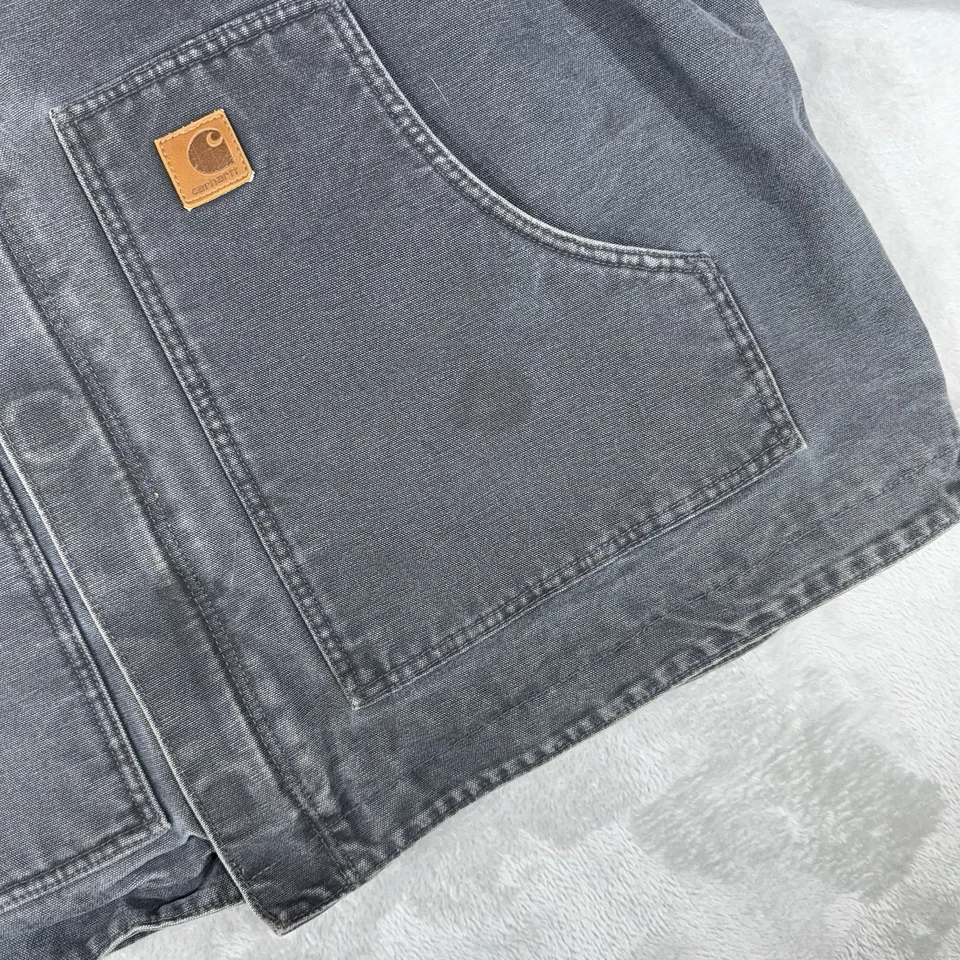 Chaqueta de Colección Carhartt Para Hombres 2XL Gris J164 PTL Sherpa Forrada Cremallera Completa Ropa de Trabajo Foto 3 de 4