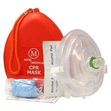 CPR Rescue Mask for Adults & Children with Hard Case and Wrist Strap