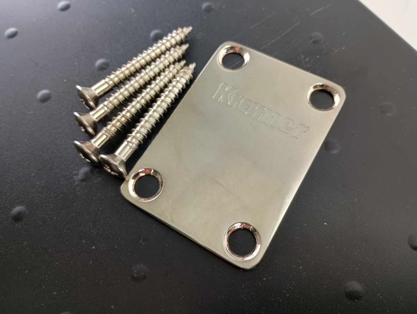 Kramer Logo Neck Plate Narrow Nickel Finish 2024