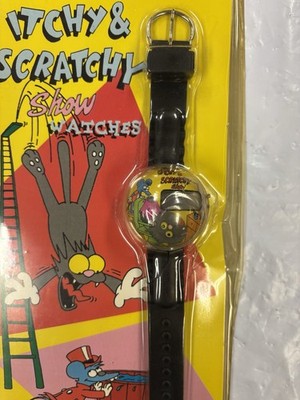 Vintage NOS Simpsons Itchy & Scratchy Show Watch 1993 Big Time Fox