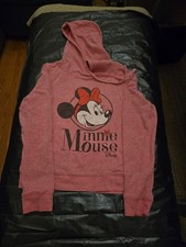 VINTAGE Disney Minnie Mouse Hooded Sweatshirt Girls Med 7-9 