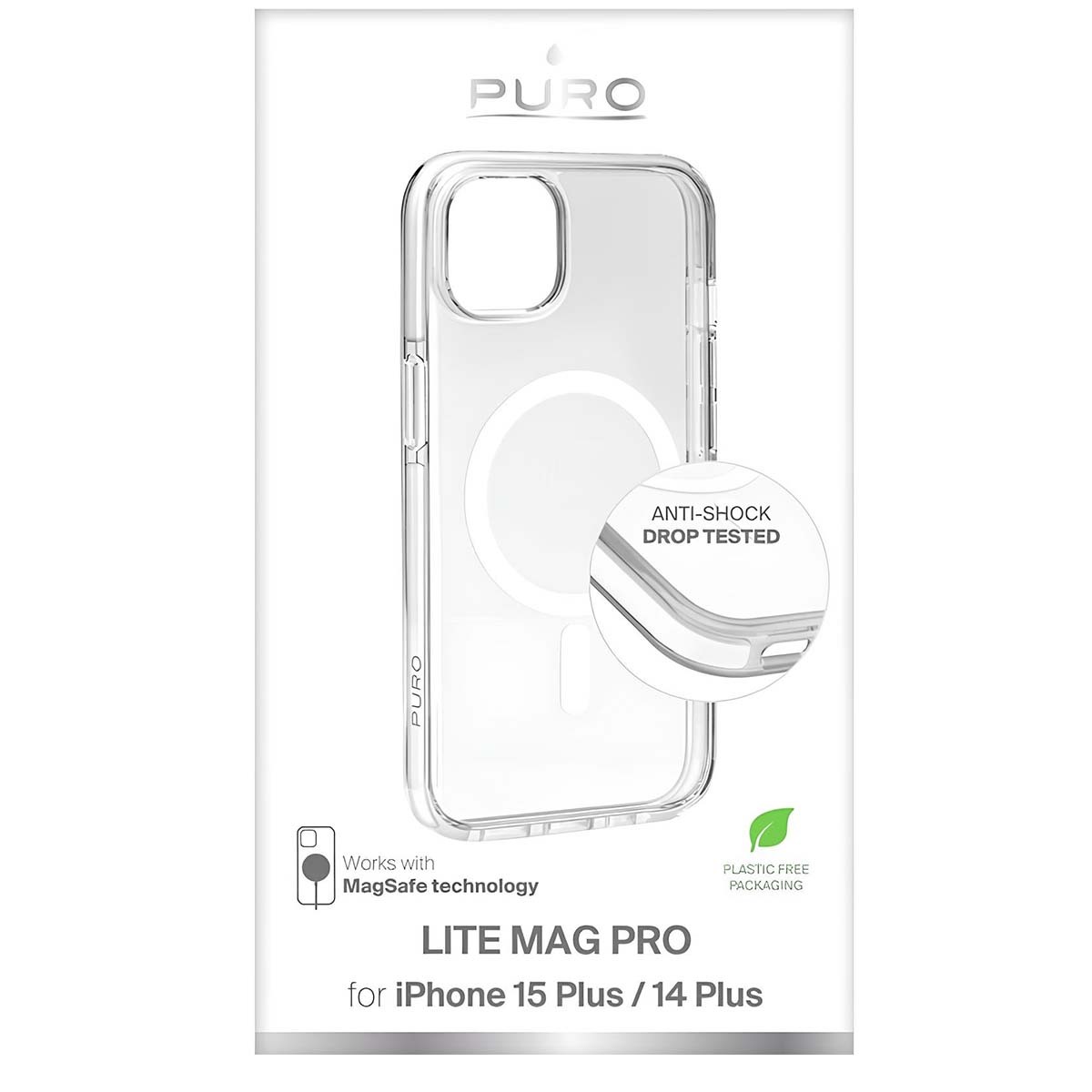 Coque iPhone 15 Plus finition Premium Puro LiteMag Pro antichoc transparente - 4