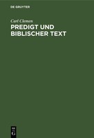 Predigt Und Biblischer Text Carl Clemen