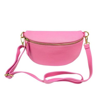 Bauchtasche aus echtes Leder Tasche mittelgroß Crossbody Gürteltasche Glattleder