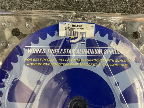 Sunstar Rear Sprocket Aluminum 48T-520 Beta Black TripleStar 5-355648BK - Picture 5 of 5