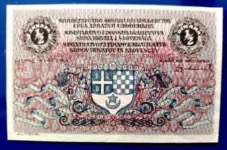 YOUGOSLAVIE / YUGOSLAVIA Billet 1/2 DINARA 1919 Pick 11 SPL (Presque NF )