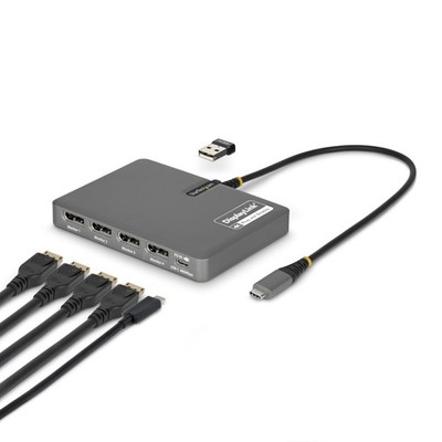 StarTech QUADUSBDPADAPT USB-C to Quad 4K 60Hz DP Adapter