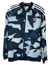 Adidas Track Jacket Youth Size XL 18-20 Full Zip Camo 3 Stripe Sports