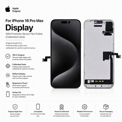 Apple iPhone 16 Pro Max Original OLED Display Pulled Kalibriert Proximity Flex