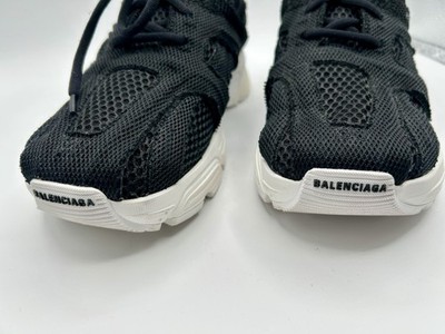 Balenciaga Phantom Sneakers Mesh Logo Print Black White US 8 Made