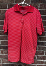 Nike Golf Tour Performance Men  s Size SM Striped Polo Shirt Red White NWOT
