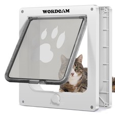 Wordcam X-Large Cat Door, Cat Door for Interior Exterior Doors, 4 Way Locking...