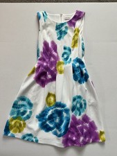 Calvin Klein Dress Size 6 Scuba Ponte Fit Flare Trapeze Floral Office Tye Dye