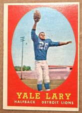 YALE LARY-VINTAGE-1958 TOPPS-DETROIT LIONS-RARE-18-VERY NICE 🏈 FOOTBALL CARD **