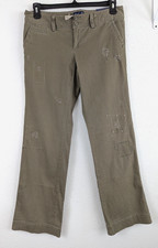 New American Eagle sz 8 Y2K Pants distressed sequins army green low rise 2950