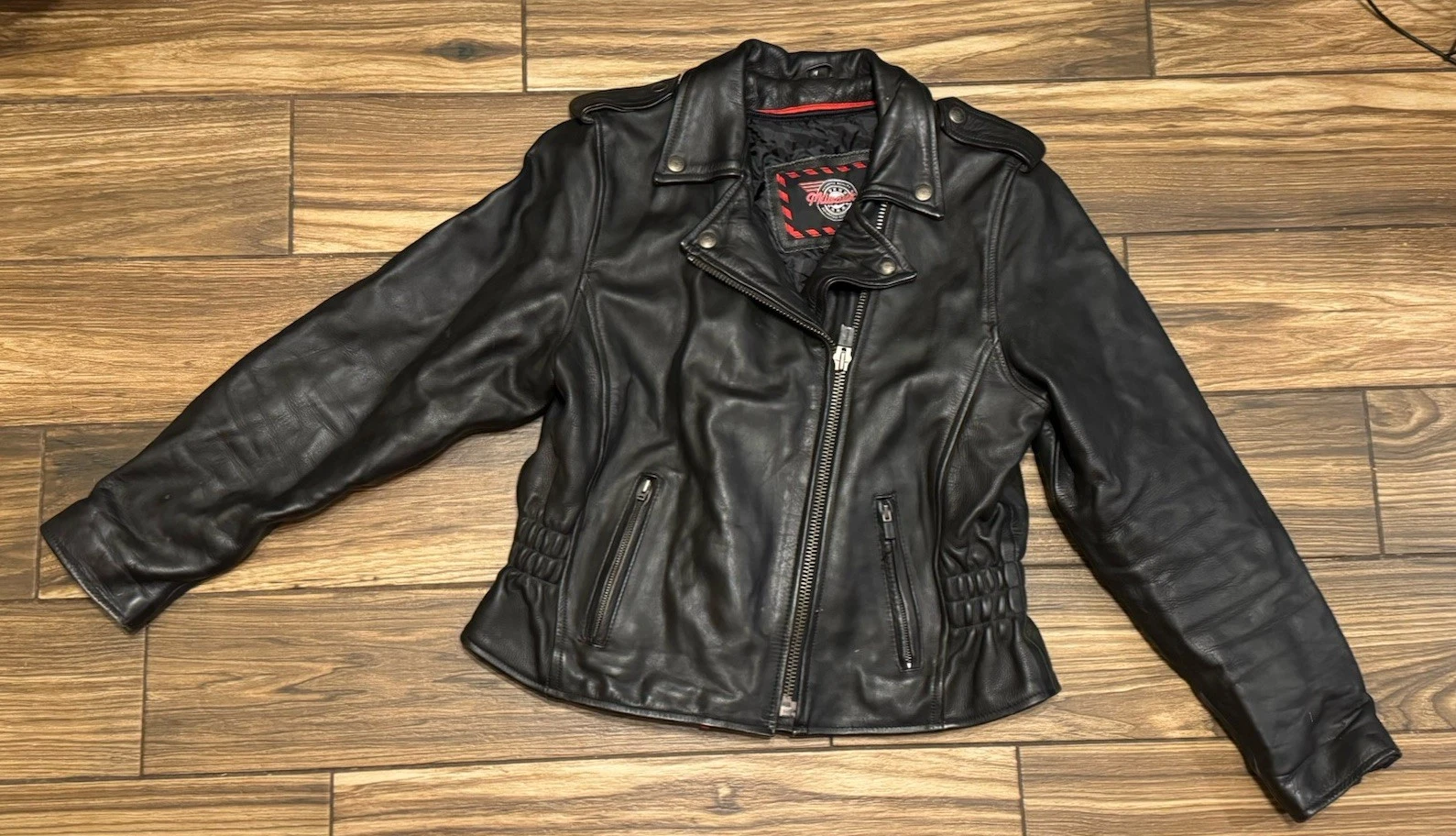Milwaukee Motorcycle Leather Jacket Mens M Thinsulate Quilted Riding Biker READ