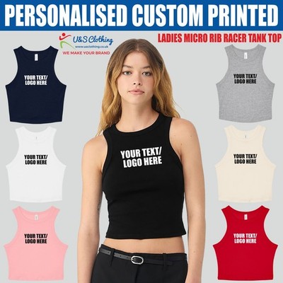 Personalisiertes BELLA + CANVAS Damen Micro Rib Tank Top individuell bedruckt tailliert Top
