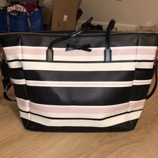 Kate Spade Grove Street Kaylie Baby Diaper Bag Pink Blue White Striped Tote