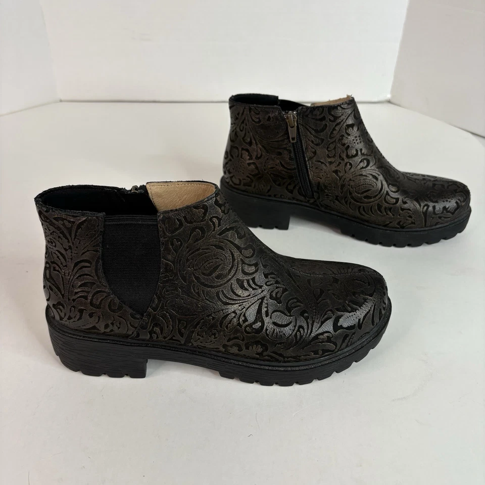 Botines Alegria Shayne Bronce Swish Talla 38 EE. UU. 8,5) Negro/Bronce Floral, Usados en Excelente Condición Foto 2 de 4