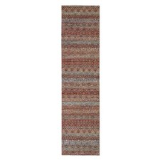 2'6"x10'2" Red Small Geometric Pattern Soft Wool Hand Knotted Runner Rug R76406