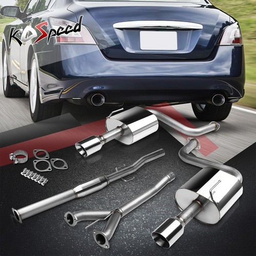 4''DUAL WALLED TIP MUFFLER CATBACK EXHAUST SYSTEM FOR 09-15 MAXIMA 3.5L/V6 S/SV - Afbeelding 1 van 5