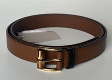 Gucci Men  s Leather Dollar Pigprint Belt Brown 80/32 Italy 699954 NWT