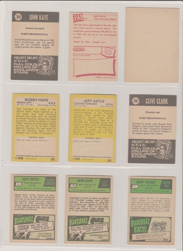 A&BC Football Cards 1961-1974 WEST BROMWICH ALBION (38 Bubble Gum/Trade Cards) - Picture 3 of 11