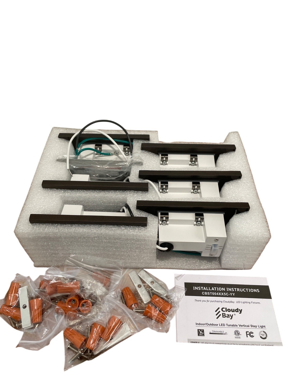 Cloudy Bay 6-Pack In/Outdoor LED Tunable Vertical Step Lights Oil Rubbed Bronze