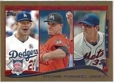 2014 Topps Clayton Kershaw Jose Fernandez Matt Harvey Gold /2014 Card No. 113