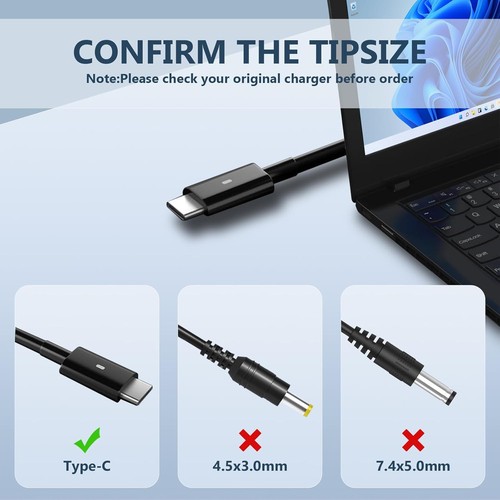 130W USB C Laptop Ladegerät für Dell XPS 15 Ladegerät 9500 9510 9520 9530 9575 2in1 - Bild 7 von 7
