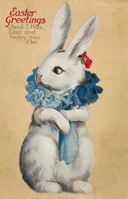 c1915 Easter Greetings Postcard - Easter Greeting Rabbit ~ #-9063