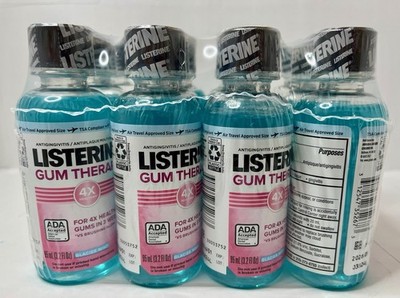 Listerine Gum Therapy Glacier Mint Mouthwash Travel Size 3.2 fl oz Pack of 24