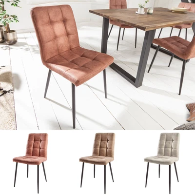 INVICTA INTERIOR Retro Stuhl MODENA FARBWAHL Mikrofaser Esszimmerstuhl Polsterstuhl Küchenstuhl