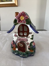 Cottage Cozy's French Country Welcome House Tea Light Holder Ceramic Home