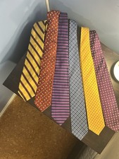Brooks Brothers Men's Silk Woven Striped And Geometric Ties, Multicolor Lot of 6
