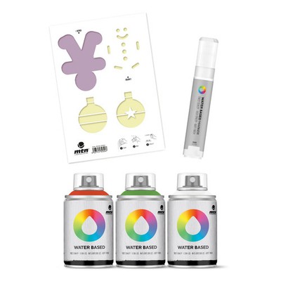 MTN Sprühfarbe auf Wasserbasis 100 ml Schablone und Marker Pack - Weihnachten 5