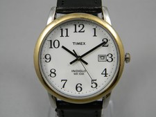 Timex Indiglo Watch Men Easy Reader 35mm Date Two Tone New Band New Battery