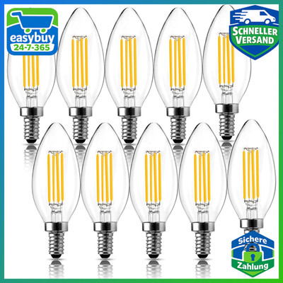 LED Kerze Lampe E14 Dimmbar 4W Warmweiß 2700K 40W Äquivalent 10 Stück C35