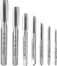 7Pcs Metric HSS 6542 Left Hand Thread Tap Set, M3 M4 M5 M6 M8 M10 M12