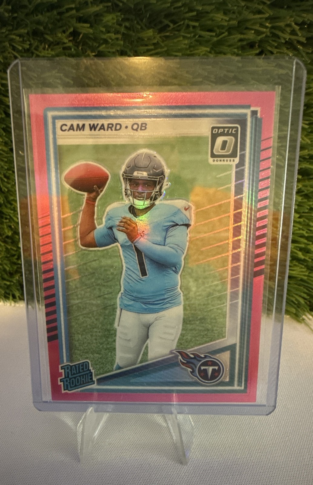 2025 Panini Donruss - Rated Rookie Cameron Ward #350 Optic Preview Pink Prizm RC
